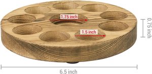 Estante redondo de madera de pino para aceite esencial, organizador de almacenamiento de madera con soporte giratorio, estante flotante de pie - Product Image 3