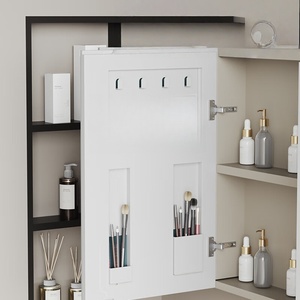 Nouvelle armoire de salle de bain de luxe blanche sur pied avec lavabo intégré en céramique et meuble vasque combiné - Product Image 2