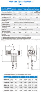 KINMOTOR D2 220V listrik frekuensi variabel kerekan rantai 500kg mengangkat derek bahan baja diproduksi ahli kerekan listrik - Product Image 6