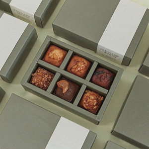 Umwelt freundliche Bäckerei Gebäck Box Verpackung Krepp Pfannkuchen Kuchen Gebäck Brownie Cookie Verpackungs boxen mit Einsätzen Teiler - Product Image 5