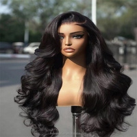 Perruque en cheveux vierges brésiliens ondulés naturels, toutes tailles, 10 à 40 pouces, 13*4, pour femmes, densité 180%, avec dentelle transparente à l'avant