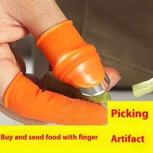 Gant de protection multifonctionnel en silicone pour la cuisine et le jardin, séparateur de légumes, coupe-légumes, couteau à pouce durable, protège-doigts - Product Image 2