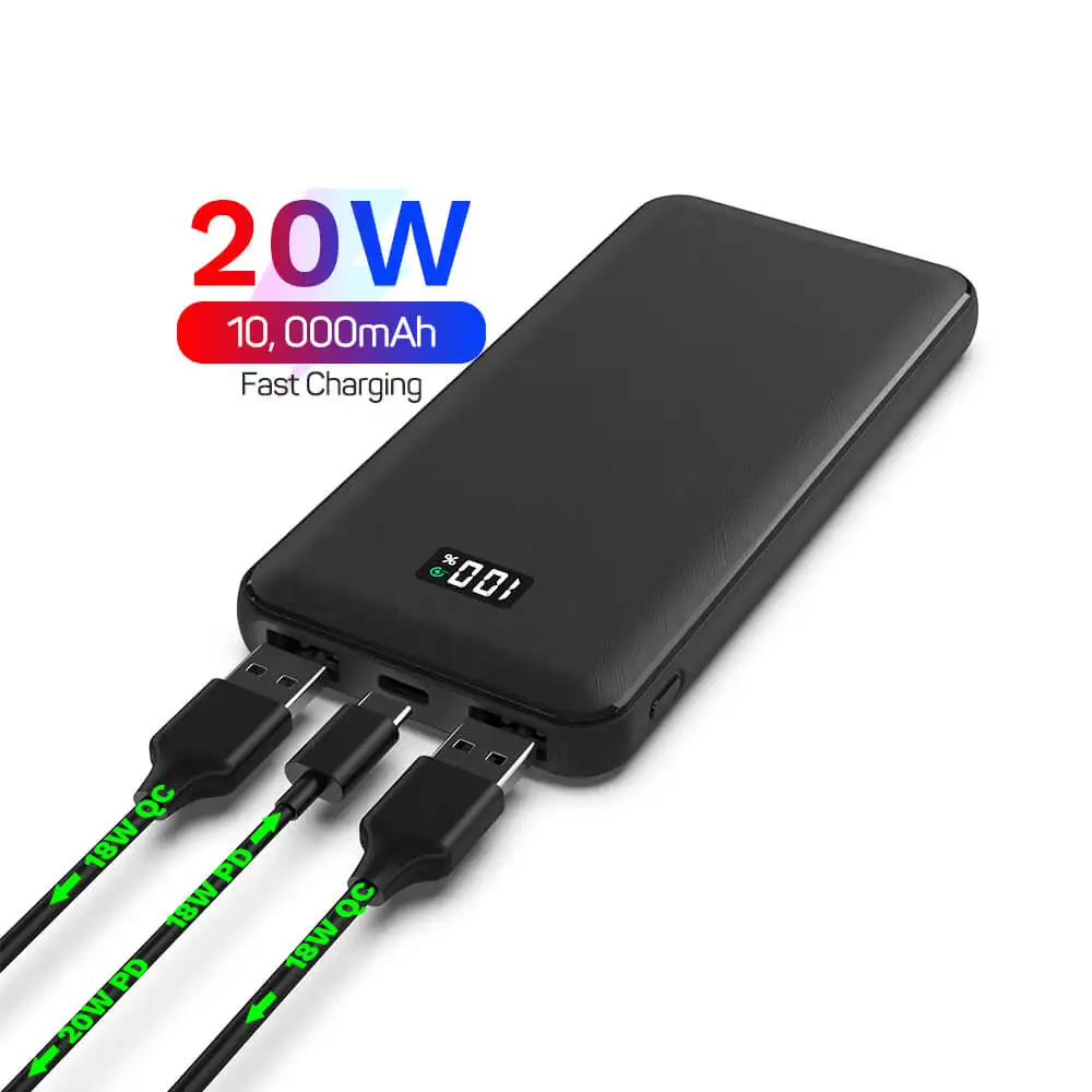 Customized Portable Power Bank 10000mAh with Power Banks Fast Charger 20W PD Powerbanks Rechargeable Battery