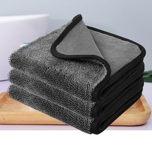Toalla de Microfibra para Limpieza de Autos, 40x40cm, Gruesa, Absorbente, Sin Pelusas, Gris Oscuro/Azul - Product Image 1