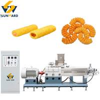 Ligne de production d'extrusion à double vis pour snacks à garniture, capacité 100-500 kg/h, pour snacks soufflés au maïs et granulés