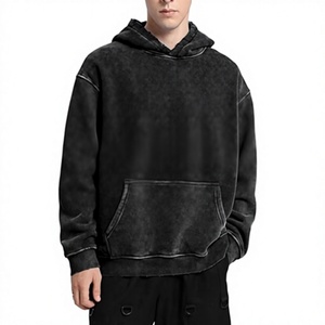 Unisex Black Washed <b>Tie</b>-<b>Dye</b> Pullover Hoodie Oversized Long Sleeve <b>Sweatshirt</b> Casual Loose Fit Kangaroo Pocket 300g Vintage - Product Image 2