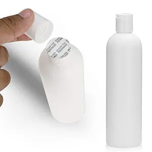 Bouteille ronde en plastique HDPE blanc vide, contenant en forme de disque, 24/410 cou, 10 pièces, 8oz, blanc, accessoires d'emballage pour cosmétiques,