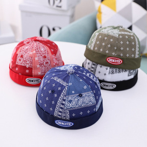 Nouveau bonnet <span class=keywords><strong>Docker</strong></span> pour enfants à imprimé Paisley, en coton, style marin, sans bord, type bandana - Product Image 3