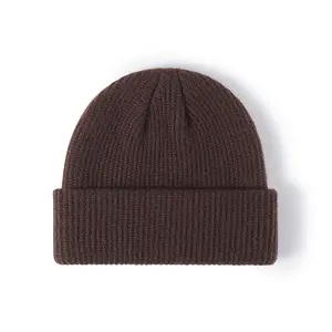 Fashion new style winter soft wholesale custom pure color beanie knit hats suppliers for women