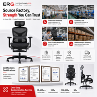 Fauteuil de bureau ergonomique Ergonovapro Premium avec repose-pieds extensible, inclinaison profonde à 135 degrés, dossier haut en mesh, fauteuil de direction