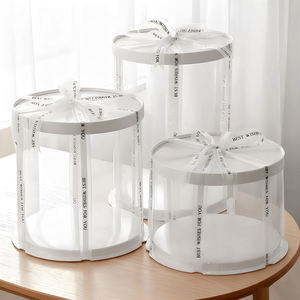 กล่องเค้กทรงสูงกลมใส3ชั้น4 6 8 10นิ้วกล่องพลาสติกใสสำหรับวางโชว์เค้ก - Product Image 1