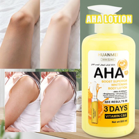 AHA Bodylotion 500ml Fruitzuur Bodycrème Hydraterende Huidverhelderende Crème met Vitamine C en E voor Dagelijks Gebruik