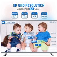 Câble Displayport 1.4 DP vers DP 8K, 4K, 144Hz, 165Hz, 1m, 2m, 5m, adaptateur pour boîtier de tv, xbox, série x, pour projecteurs