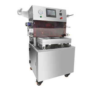 Machine d'emballage sous vide à <span class=keywords><strong>double</strong></span> chambre pour aliments cuisinés, viande, bœuf, avec plateau de film étirable automatique - Product Image 2