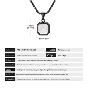 Collar Inteligente NFC con Colgante de <span class=keywords><strong>Gema</strong></span> en Oro de 18K, Moda Femenina, Control Táctil para Teléfono Móvil, Reproducción de Música y Video, Empaque Personalizado - Product Image 1