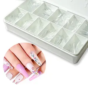 Wholesale 500pcs Transparent Artificial Custom Clear/Natural Tapered French False Nail Tips For Nail Salon Diy