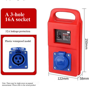 1 Gang Plastic Industrial Power Distribution Box 16A 3 Pin with 32A RCD Protection IP67 , Portable <b>socket</b> box - Product Image 2