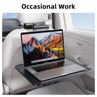 Table de bureau multifonctionnelle pliable pour appuie-tête de véhicule, support magnétique pour téléphone, porte-gobelet et rangement pour ordinateur portable