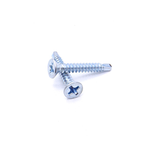 Vis autoperceuse à tête fraisée cruciforme M3.5*24, acier au carbone zingué bleu-blanc, fixation pour la construction - Product Image 1