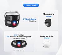 Caméra IP panoramique NDAA 8MP 180 degrés avec détection humaine IA, double éclairage, intérieur/extérieur, grand angle, caméra de sécurité CCTV