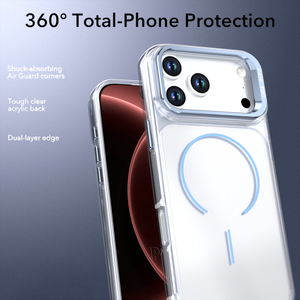 Nueva Funda Magnética Transparente para iPhone 18 12 13 17 Pro Max 14 15 16 Plus Air con Soporte Metálico Oculto para Lentes y Cubierta Protectora - Product Image 4