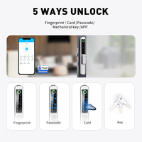 Serrure de porte numérique Entrée biométrique double face Contrôle par application étanche IP65 Serrure TT Clavier intelligent d'empreintes digitales