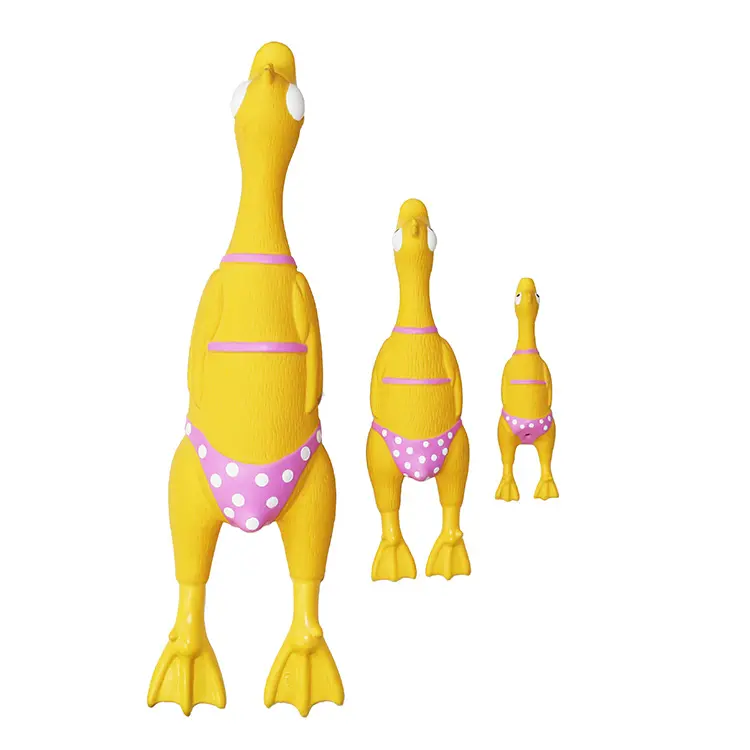 Thinkerpet-pato Sexy en Bikini, juguete de látex en forma de pato, juguete para mascotas con sonido