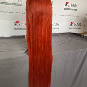 Couleurs et styles personnalisés populaires pour perruques : Transparent Gingembre Orange, 100% Cheveux Humains, Densité 180%, Sans perte ni enchevêtrement - Product Image 3