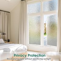 Statisch haftende, kleberfreie, mattierte PVC-Fensterfolie mit 3D-Laser-Mimosa-Blattmuster, Sichtschutz, umweltfreundlich, wärmeisolierend, Dekor