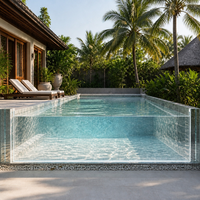 Panneau en PMMA coulé ultra-transparent sur mesure, épais, anti-UV, en acrylique, pour fenêtre de piscine à débordement d'hôtel ou de villa