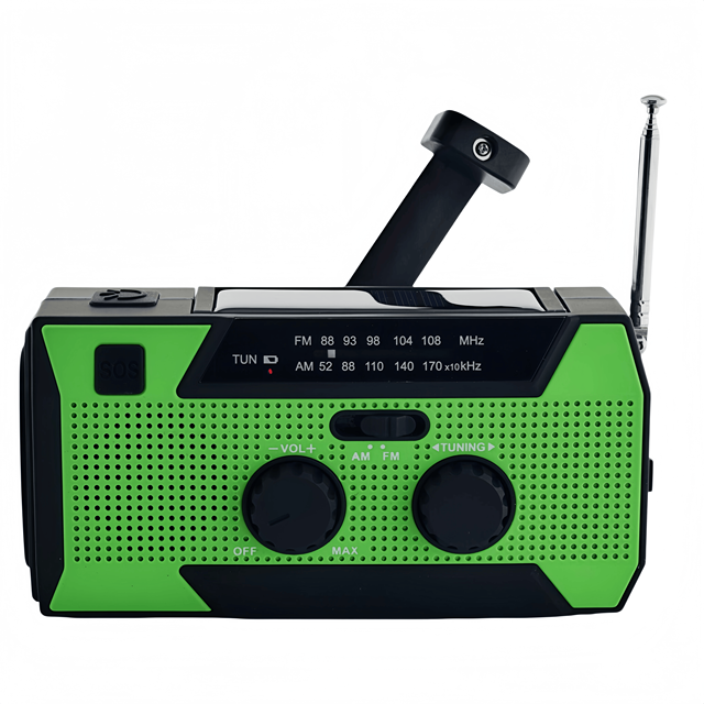 Portable Multi-functional Radio with USB-C Charging 2000mAh Power Bank SOS Alarm for Home Emergency and Outdoor Camping