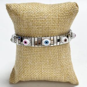 Nuevo Brazalete Elástico para Mujer <span class=keywords><strong>con</strong></span> Dijes de Ojo de Perla, Tono Dorado y Plateado, Acero Inoxidable, Brazalete Extensible, Joyería de Moda - Product Image 6
