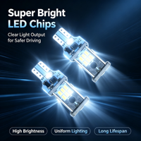 Bombilla LED T15-CMC para Luz de Reversa de Auto, 12SMD, Alta Luminosidad, 6000K, Blanca, Canbus, T15 921 W16W, Lámpara de Estacionamiento para Vehículos