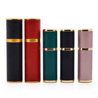 Mini aimant en cuir de luxe voyage noir rouge 5Ml 8Ml 10Ml bouteille d'atomiseur de parfum