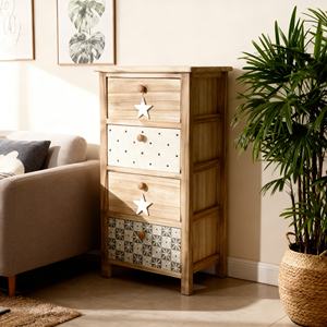 خزانة تخزين خشبية صديقة للبيئة مع أدراج، تصميم أنيق لخزانة الأدراج للمنازل وغرف النوم وغرف المعيشة - Product Image 4