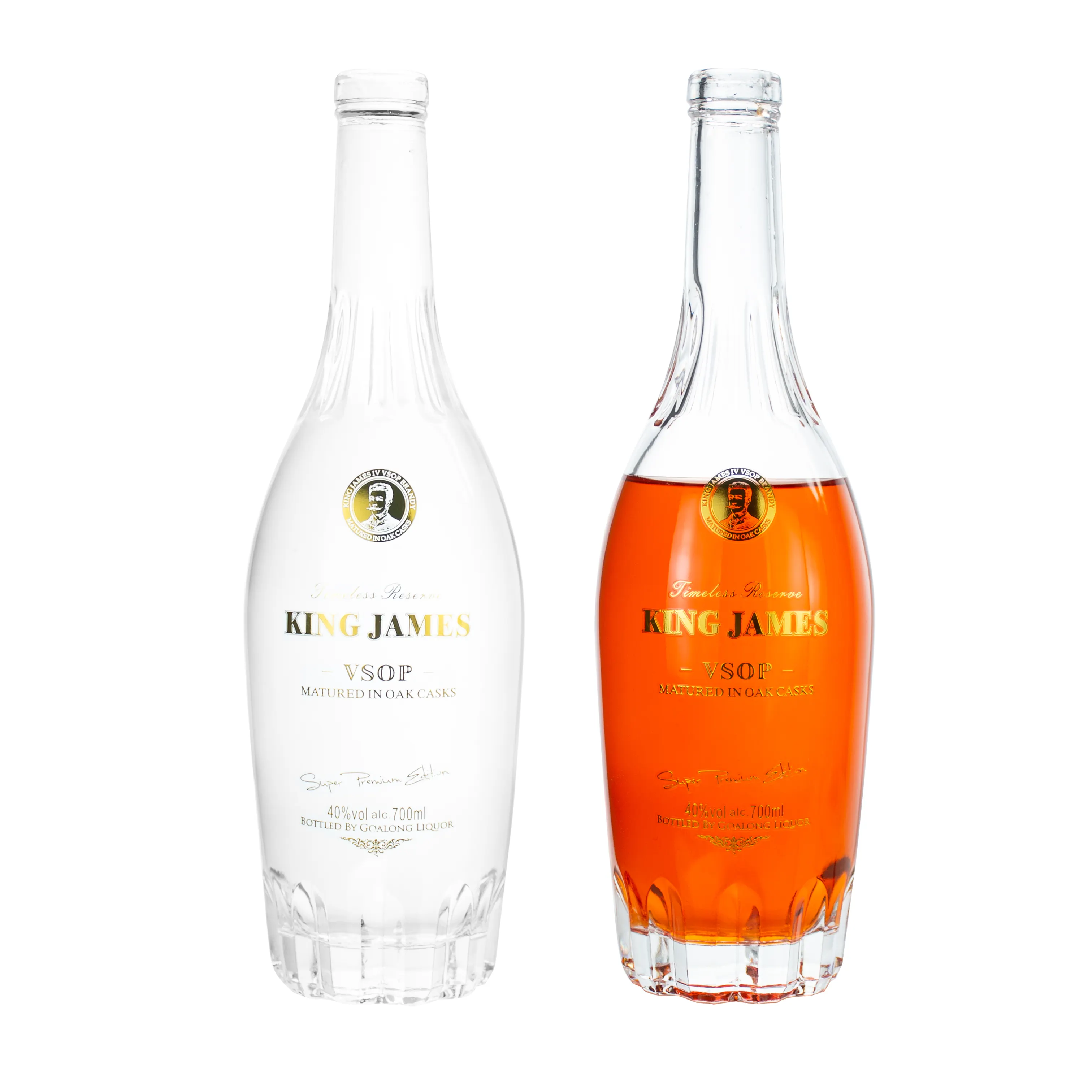 Sıcak satış cam şişe votka şişeleri viski bardağı şişe 500ml 700ml 750ml votka viski likör şarap Spirts için rom Gin Tequila