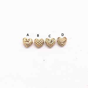 Cuentas espaciadoras de acero inoxidable en forma de corazón Yunnique, chapadas en oro, para fabricación de pulseras, accesorios de joyería, proceso de fundición de 8 mm - Product Image 1