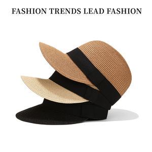 Casquette à visière OEM pour femmes Parasol décontracté pliable à large bord visière casquette de paille été extérieur plage protection solaire seau chapeau de paille - Product Image 4