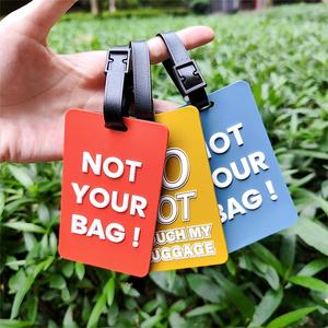 3D <b>Airplane</b> Travel Tag Promotional Gift Soft PVC Rubber Luggage Tag With Name Card for <b>Backpack</b> School Bag Decoration - Product Image 4