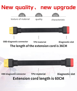 Probador de coche OBD2, cable de extensión <span class=keywords><strong>X431</strong></span>/906s, enchufe de conversión macho a hembra, 36CM / 60CM - Product Image 6