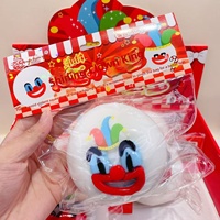 Jouet anti-stress en caoutchouc souple en forme de clown - Créatif, rebondissant, très photogène, pour les 8 ans et plus