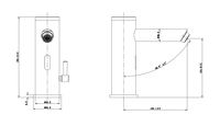 Robinet de lavabo mural KAWAL moderne haut de gamme en acier inoxydable, sans contact, à valve céramique, eau chaude/froide régulée
