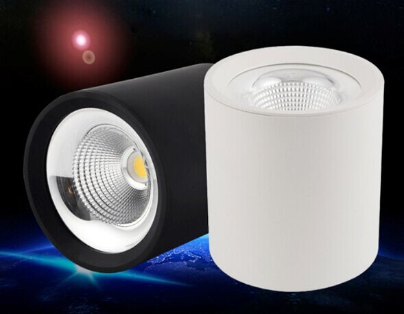 Cylindrical COB Led Downlight 12W with White or Black Shell