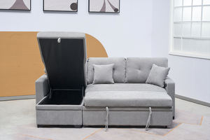 Linen Vải L Hình Dạng Ngồi Có Thể Ngả <span class=keywords><strong>Sofa</strong></span> Giường Đồ Nội Thất Phòng Khách <span class=keywords><strong>Sofa</strong></span> Giá Rẻ Giá Cắt <span class=keywords><strong>Sofa</strong></span> Giường - Product Image 5