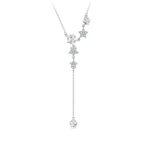 Youchuang nouveauté bijoux de mode uniques colliers pendentif zircon 925 argent meilleur ami délicat étoile long collier pour les femmes