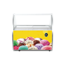 Vitrine de présentation de glaces à refroidissement direct avec verre incurvé et contrôle numérique de la température
