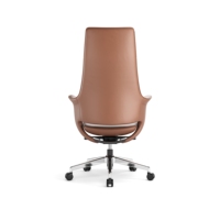 Chaise de bureau exécutive ergonomique moderne à dossier haut en cuir - Structure robuste, base en alliage d'aluminium, châssis multifonctionnel verrouillable