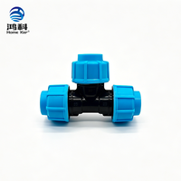 Raccord en T en polyéthylène haute densité PN16 à prix d'usine HongKe, adaptateurs moulés en PP HDPE pour système d'eau