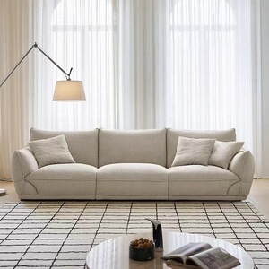 <b>Modern</b> Boucle Sectional <b>Sofa</b> With Padded Arms And Cushion Back For Living Room - Product Image 4