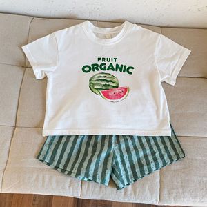 儿童夏季衣服套装男童纯棉条纹T恤短裤2件套可爱女童背带裙兄弟姐妹装 - Product Image 4